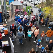 Players, parents and fans arriving at the field.