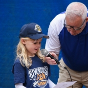 Laney reciting the Little League Players' Pledge