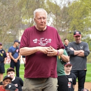 Mayor "Pete" Hess throwing out the first pitch