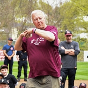 Mayor "Pete" Hess throwing out the first pitch