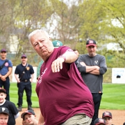 Mayor "Pete" Hess throwing out the first pitch