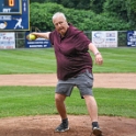 Mayor Warren "Pete" Hess throwing out the first pitch.